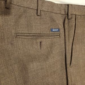 Gant Men's dress slacks brown size 34x31 wool trousers
